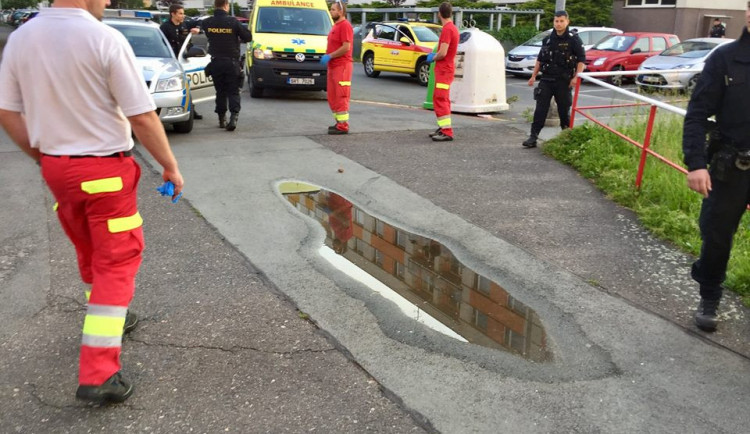 Kaluž ke které vyjížděli záchranáři