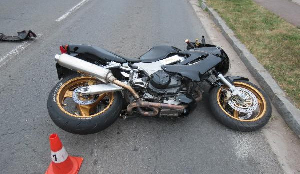 Havarovaný motocykl