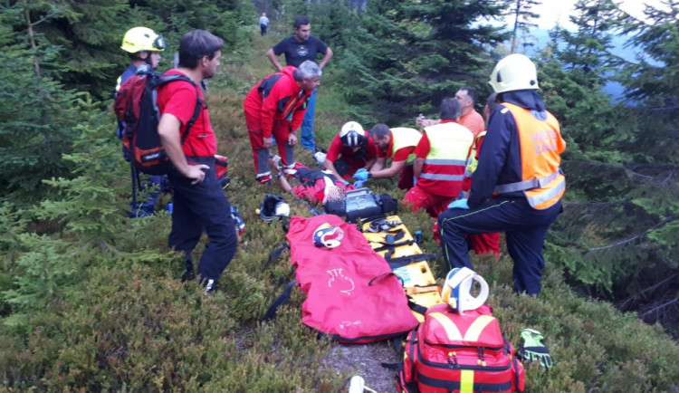 Záchranná akce v Krkonoších