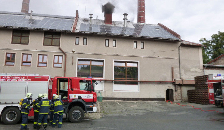 V broumovském pivovaru hořel kompresor. Škoda byla vyčíslena na 1,5 milionu korun