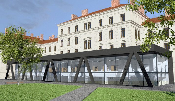 Vizualizace projektu, jak by Gayerovy kasárny mohly v budoucnu vypadat.