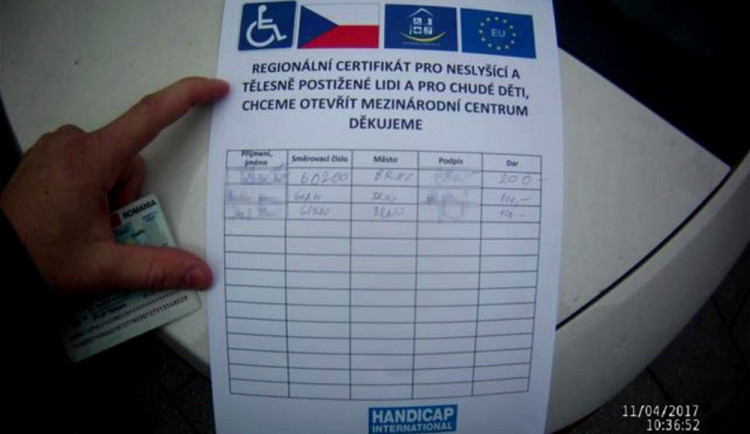 Pozor! V Brně se opět objevila falešná sbírka pro postižené