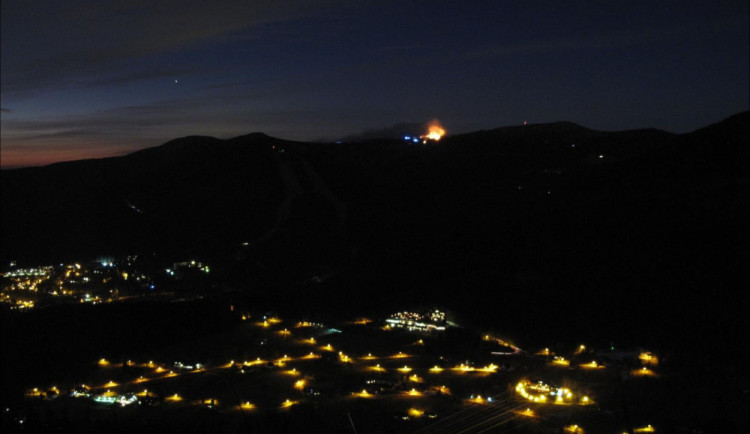 Požár u Labské boudy