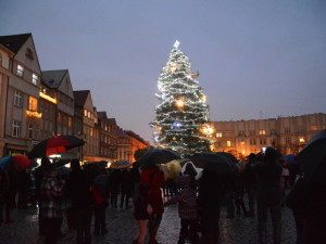 Hradecké vánoční stromy svítí, na Masarykově náměstí ho rozsvítil primátor