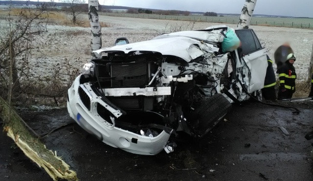 Na Novobydžovsku narazilo auto do stromu. Řidič svým zraněním na místě podlehl