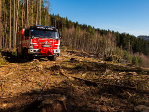 Během pondělí hasiči likvidovali několik požárů luk a lesů, do akce se dostalo letadlo