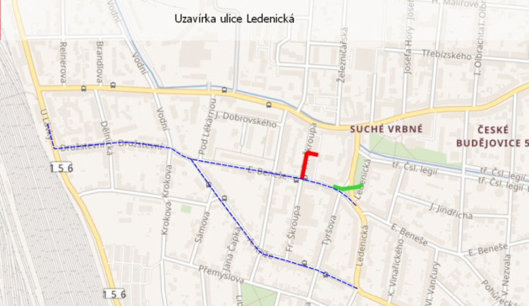 Oprava horkovodu uzavře v Budějcích další silnici