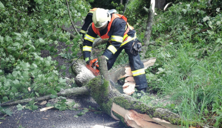 Bouře v hradeckém kraji lámala stromy, blesk uhodil do domu
