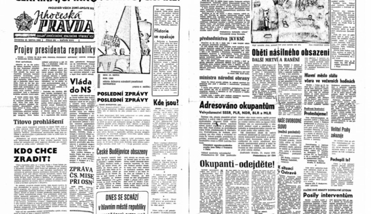 FOTO: Okupanti u viaduktu mířili na lidi samopaly, psala před jedenapadesáti lety Jihočeská Pravda