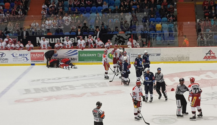 Jeden z vyhrocených momentů v utkání