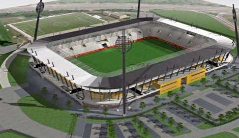 Jedna z verzí fotbalového stadionu