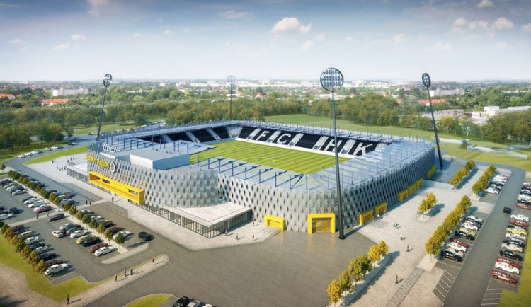 Jedna z verzí nového fotbalového stadionu