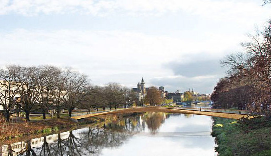 Návrh lávky přes Labe