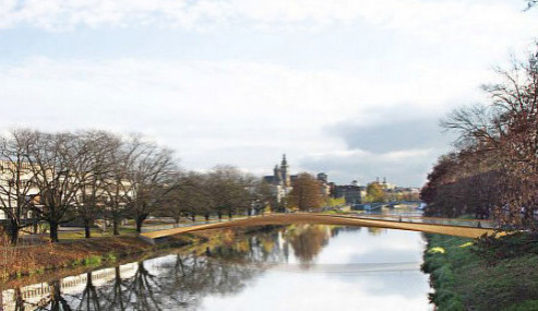 Stavba lávky přes Labe v lokalitě Aldis v Hradci Králové, započne až na podzim příštího roku