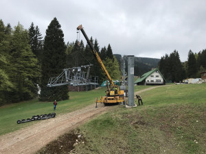 Demontáž lanovky v Říčkách