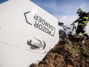 Pád vrtulníku u Slavoňova na Náchodsku