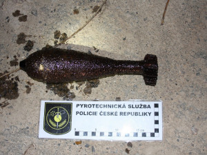 Minometný granát nalezený v lomu
