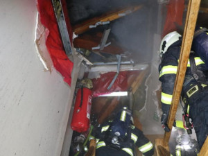 Požár horské chaty v Horním Maršově