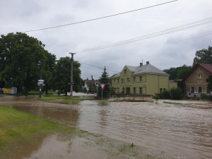 Velká voda v Morašicích u Heřmanova Městce