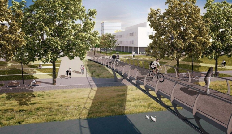 Vizualizace lávky u Aldisu