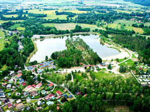 Pohled na Kemp Stříbrný rybník z ptačí perspektivy