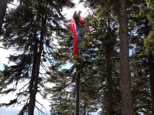 Paraglidista zůstal viset na stromě. Dolů ho sundali hasiči