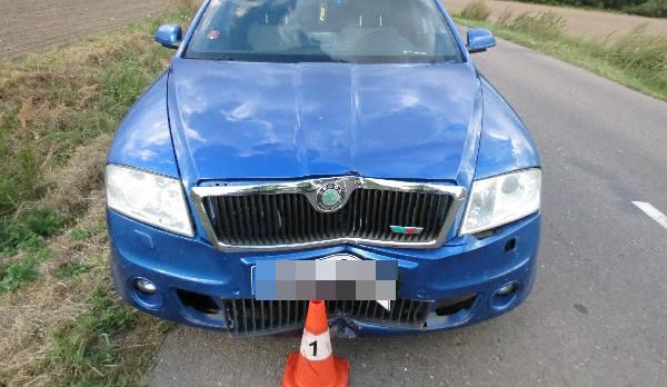 Osobní auto po dopravní nehodě opilého řidič