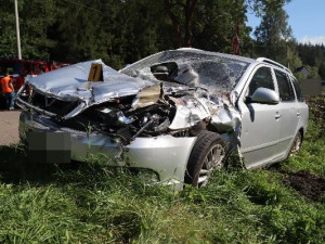Následky dopravní nehody  v Adršpachu