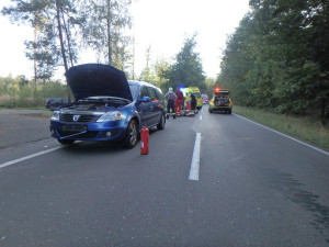 Dopravní nehoda osobního auta s cyklistou u Týniště