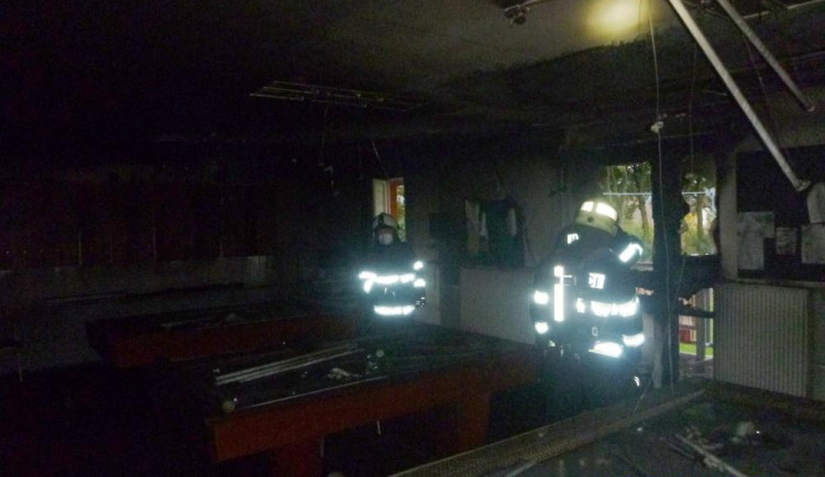 Požár fotbalové klubovny v Broumově