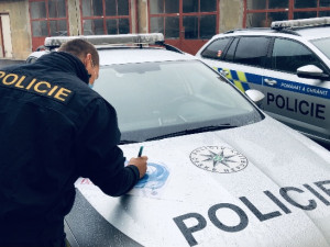 FOTO | VIDEO: Policie v Královéhradeckém kraji rozvezla po nemocnicích srdce se vzkazy a pozdravy