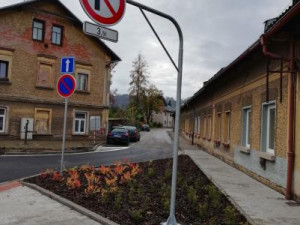 Vysazená zeleň v Heydukově ulici