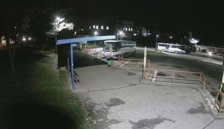 Autobusové nádraží z kamerového systému