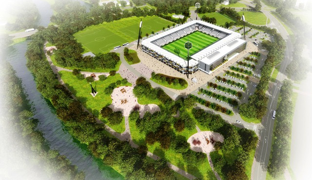 vizualizace fotbalového stadionu v Malšovicích
