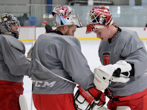 Hokejisté Mountfieldu HK na prvním společném tréninku před novým ročníkem nejvyšší soutěže