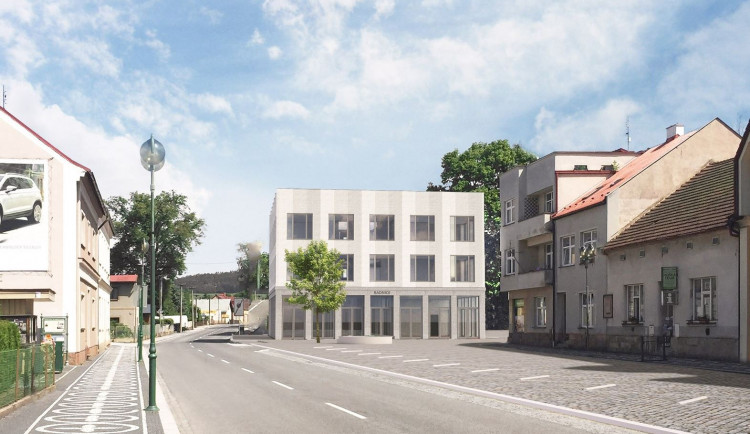 Stavba nové radnice v Lázních Bělohrad je v půlce. Náměstí je skoro hotové