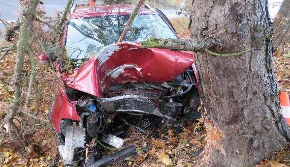 Dva mladíci se opili a pak sedli za volant. Oslava narozenin skončila nárazem do stromu