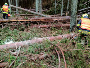 Domácnosti bez proudu, komplikace v dopravě a povodňová bdělost. To byl dnešek v režii větru a deště