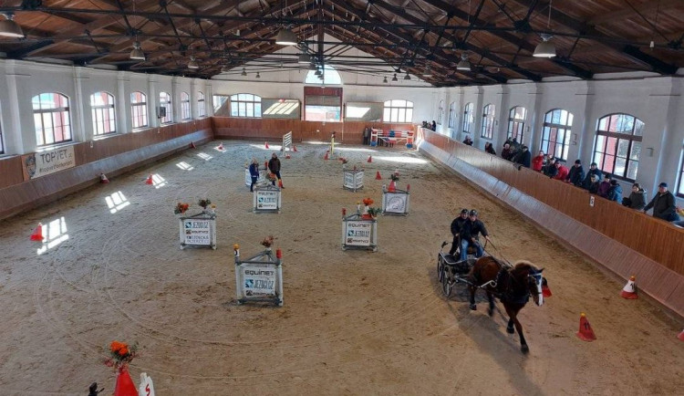 Na brněnské univerzitě závodily koňské povozy