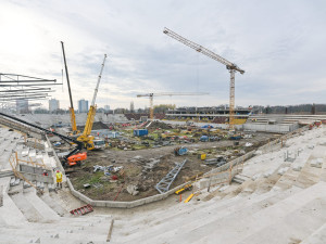 OBRAZEM: Jak to vypadá na fotbalovém stadionu v Hradci Králové?