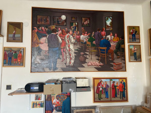 Nakreslil sedmimetrové poutače pro hradecké Kino Jas. Dnes má výstavu v galerii