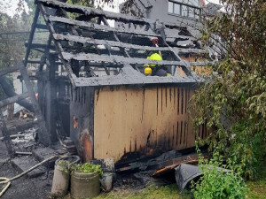 Požár kůlny ve Dvoře Králové nad Labem