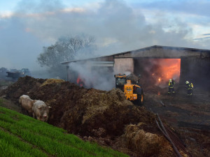 Plameny napáchaly u Nového Bydžova škodu za pět milionů, hasiči jsou stále na místě