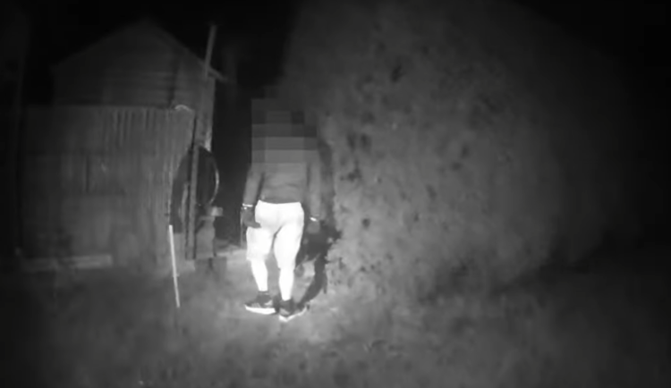 Po neúspěšném vloupání do zahradního domku se schoval v křoví. Tam ho vyčuchal policejní pes