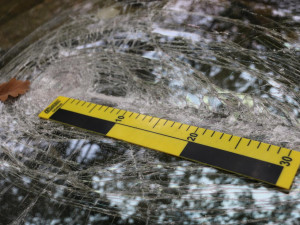 FOTO: Náhodný vandalismus nebo cílený útok? Poškozená Tesla na lesní cestě