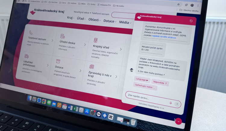 Královéhradecký kraj spustil AI chatbota Krakonoše na svém webu