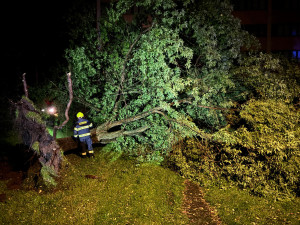 Noční bouřka přinesla do kraje kroupy velké jak golfové míčky, vichr, blesky i přívalový déšť
