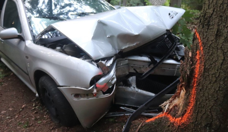 Mladá řidička nezvládla řízení a narazila do stromu. Nadýchala na 1,3 promile