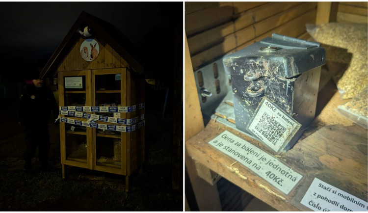 Zloděj vyrazil krást v reflexní vestě, vyhlédl si samoobslužnou boudičku s krmením
