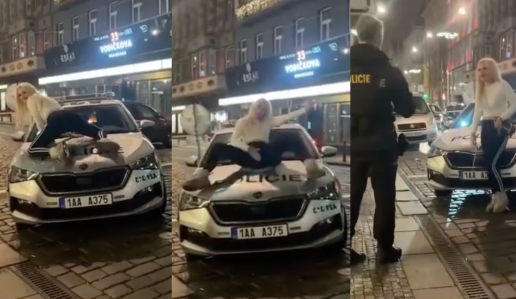 Poškrábali si to sami, závidí mi, tvrdí žena, která pózovala na policejním autě